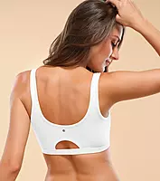 ENAMOR Easy Slip-On and Back Keyhole Women's Cotton Everyday Beginner's Bra - Padded, Wirefree, Full Coverage A106