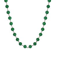 925 Sterling Silver Green Stone Mala
