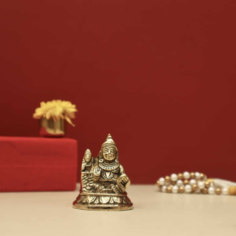 Brass Kuber - 3 inch Height | Auspicious Brass Idol of Kuber for Prosperity and Financial Well-being