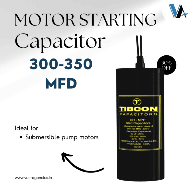 Tibcon 300-350 MFD 275 V Motor Starting Capacitor