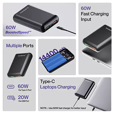 POWER BANK AMBRANE POWERLIT BOOST 14400MAH