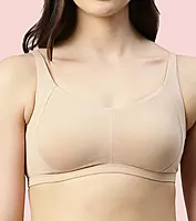 Enamor Antimicrobial Minimizer Everyday Cotton Bra for Women - Padded, Wirefree, Full Coverage - A058