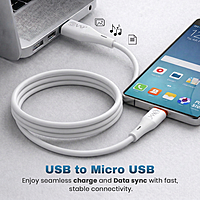 EVM C-017 USB A to Micro USB Cable - White