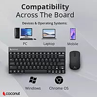 Coconut Mini Desire WK29 Wireless Combo (Black Keys, Grey Border, Compact Design, Ergonomic Feel,Long Battery Life, 1 Year Warranty)