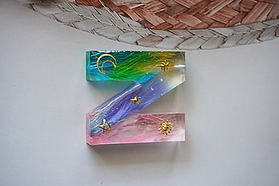 'N' MULTI FEATHER LETTER KEYCHAIN 'N' MULTI FEATHER LETTER KEYCHAIN