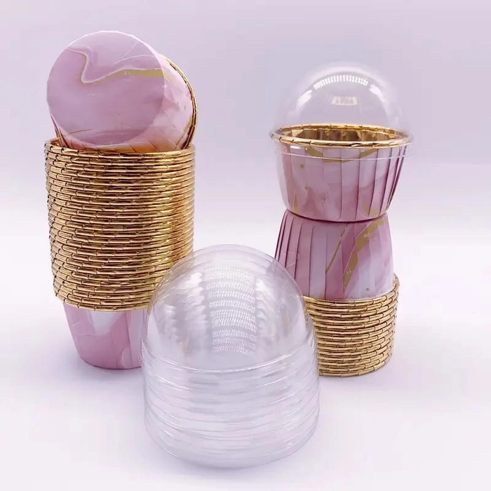Gold Muffin cups with lid