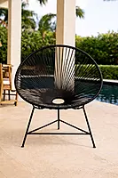 Leppard Weaved Accent Chair Black