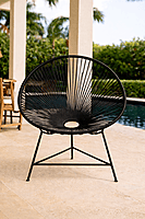 Leppard Weaved Accent Chair Black