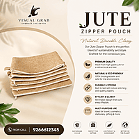 Jute Zipper Pouch
