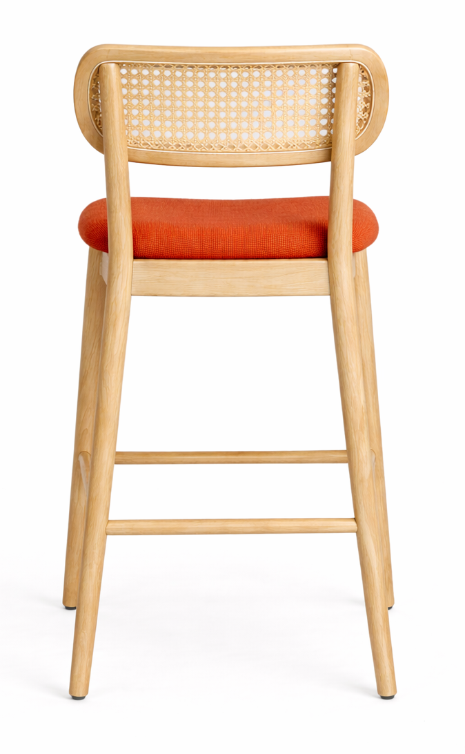 Lisette Cane Round Back Bar Chair