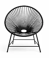 Leppard Weaved Accent Chair Black