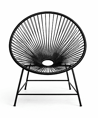 Leppard Weaved Accent Chair Black