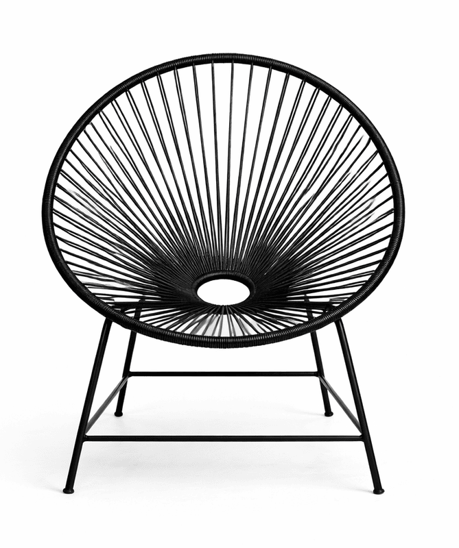 Leppard Weaved Accent Chair Black