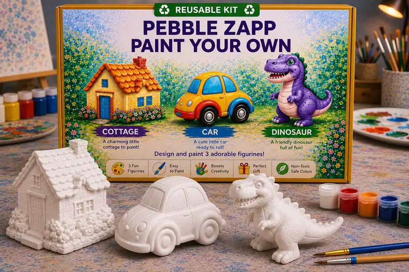 Reusable 3D House, Vehicle Toy & Dinosaur DIY Painting Kit – Paint Your Own Adventure Set