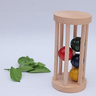 Wooden Rolling Rattle – Sensory & Motor Skill Development Toy for Infants Wooden Rolling Rattle – Sensory & Motor Skill Development Toy for Infants