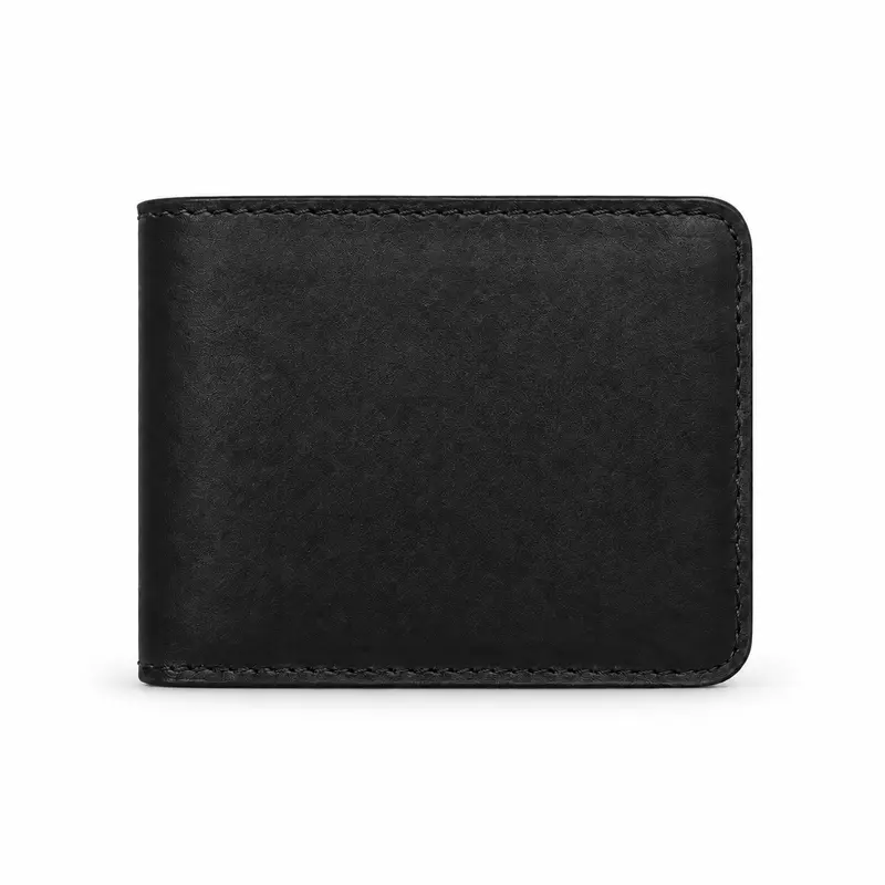 The Onyx Fold Genuine Leather Bifold Wallet – Classic Matte Black