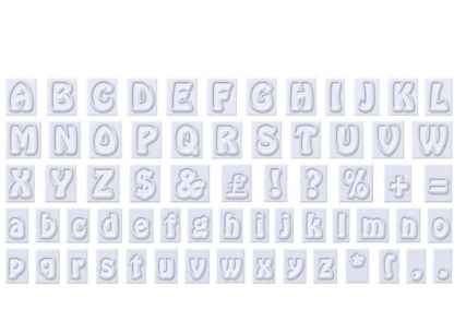 64 Pcs Alphabet Lower Case , uppercase & Symbols cutters