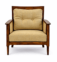 Pisces Solidwood Cane Room Accent Sofa Chair