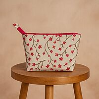Plush Pouch - Medicine and Essentials Organiser - Cherry Blossom