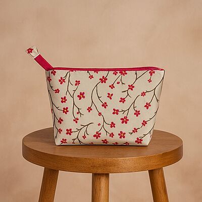 Plush Pouch - Medicine and Essentials Organiser - Cherry Blossom Plush Pouch - Medicine and Essentials Organiser - Cherry Blossom