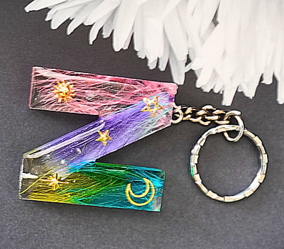 'N' MULTI FEATHER LETTER KEYCHAIN 'N' MULTI FEATHER LETTER KEYCHAIN