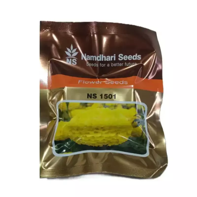 NS 1501 F1 HYB Marigold Flower Seeds (BRIGHT YELLOW)(Namdhari)