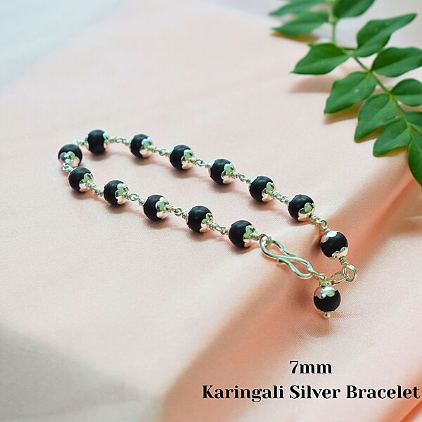 Karungali Silver Bracelet 7mm