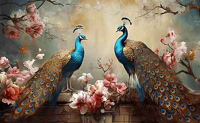 Acrylic Paint Wall Art Peacock 204