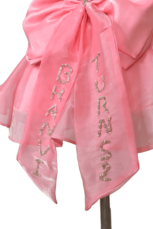 Pink Flower and Pearl Sparkly Dress