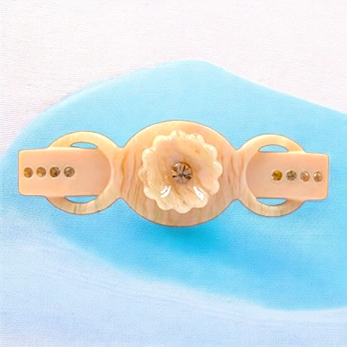 Elegant Flower & Stone Hair Barrette