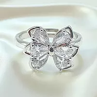 Elegant Butterfly Ring | Adjustable Silver-Plated Statement Jewelry