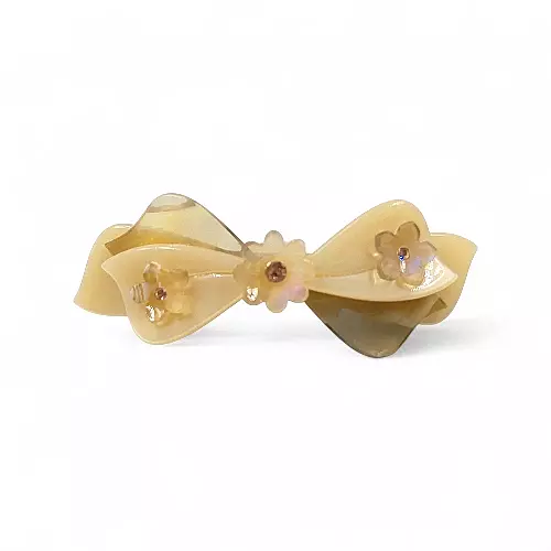 Elegant Creamy Ivory Bow Hair Barrette Clip for Women