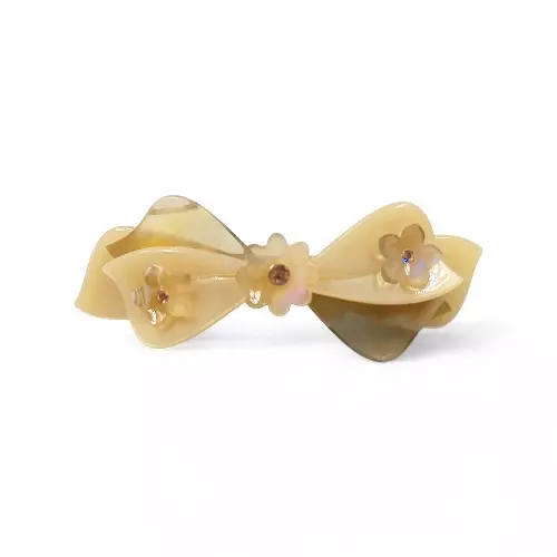 Elegant Creamy Ivory Bow Hair Barrette Clip for Women
