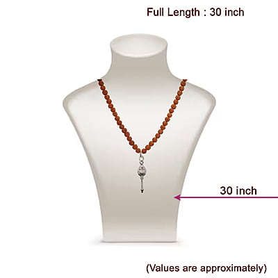 Rudraksha Mala with Silver Vel Pendant