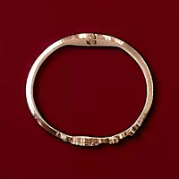 Dainty Floral Bangle with Black Enamel and Crystal