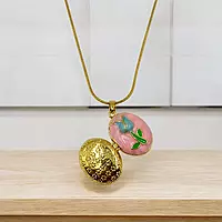 Pink Enamel Tulip Locket Necklace - Anti-Tarnish Stainless Steel