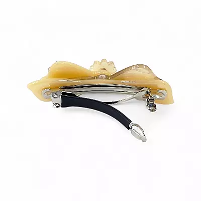 Elegant Creamy Ivory Bow Hair Barrette Clip for Women