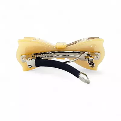 Elegant Ivory Ribbon Hair Barrette Clip for Women