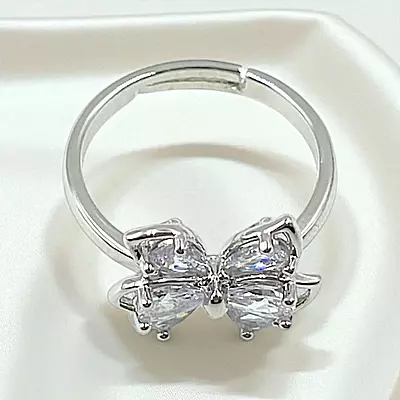 Elegant Butterfly Ring | Adjustable Silver-Plated Statement Jewelry