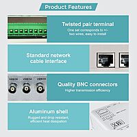 UTP Video Balun 8CH Passive ,BNC to RJ45 Converter Box ,Aluminium Alloy HD CCTV Transceiver for Cameras UTP Video Balun 8CH Passive ,BNC to RJ45 Converter Box ,Aluminium Alloy HD CCTV Transceiver for Cameras