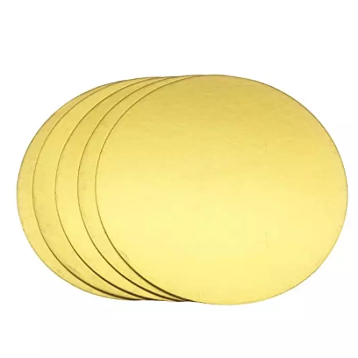 8 Inch Round Mdf Cake Base Gold | Pack of 10