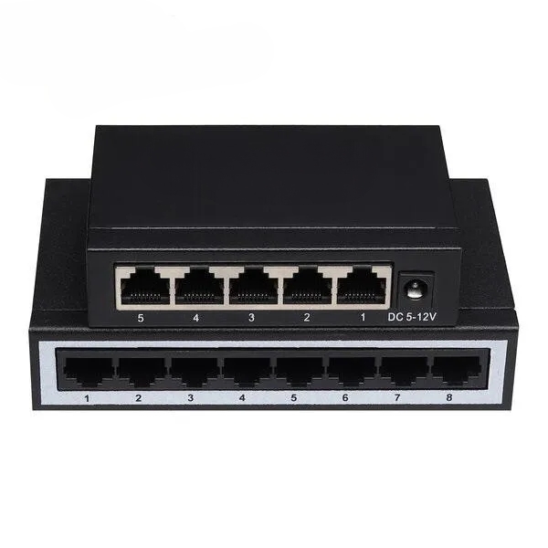 Gigabit Ethernet Network Switch | 5/8-Port 10/100Mbps | Metal Body, RJ45 Ports, Plug & Play, Compact Design for Seamless Connectivity