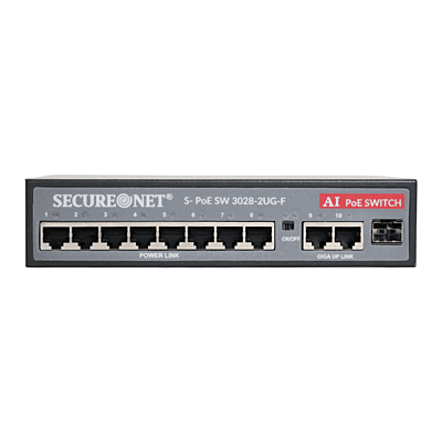 Secure Net POE Switch 8 port -S-POE SW 3028-2UG-F