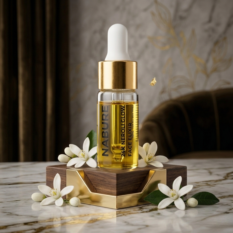 NABURE 24K Neroli Glow Face Elixir – Premium Skin Brightening Serum (10ml)