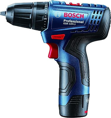 Bosch Professional GSR 120-LI Cordless Drill Driver, 12V, 10 mm Chuck with 1 x GBA 12V 2.0Ah Battery, 1 x GAL 1210 CV Charger & Carrying Case, Blue