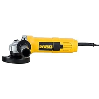 DEWALT DW801-IN01 Heavy Duty Small Angle Grinder Engineered For Heavy Duty Applications, 850Watt, 4" (100mm) Disc Diameter, Spindle Lock, 2 Year Warranty (SIDE HANDLE INCLUDED)