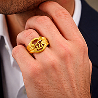 Impon OM Vel Ring – Gold Finish Spiritual Devotional Jewelry