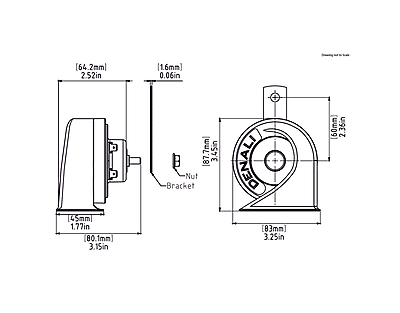 Denali Electronics SoundBomb Mini Electromagnetic Low Tone Horn Denali Electronics SoundBomb Mini Electromagnetic Low Tone Horn
