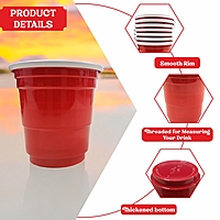 The Magic Balloons- Beer Pong Glasses Combo Pack 30pcs of 450ml Drinking Glasses and 30 Pieces of 60ml Red Shot Glasses for Bachelor Cocktails Holi Christmas and New Year Parties