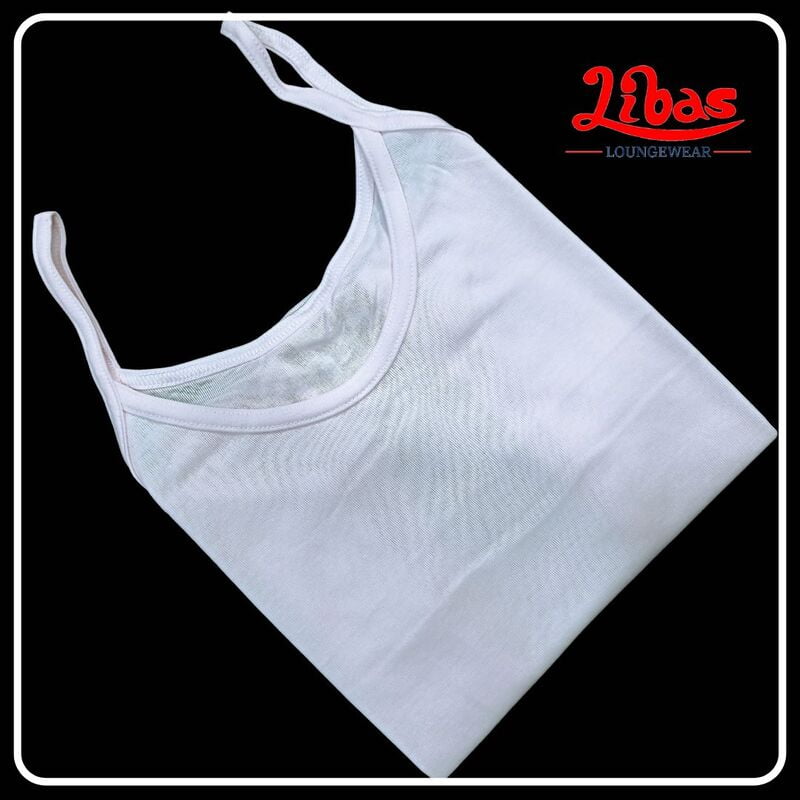 Snow White Hosiery Cotton Short Slip With Thin Strap From Libas Loungewear - SS010 Snow White Hosiery Cotton Short Slip With Thin Strap From Libas Loungewear - SS010